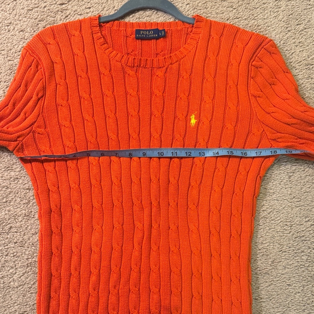 Polo by Ralph Lauren Women’s Vibrant Orange Crewneck Sweater Size Large. - Picture 6 of 7